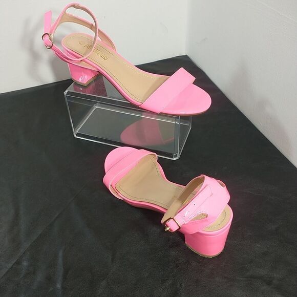 Dream Pairs Women's SZ 9.5 Hot Pink Carnival Ankle Strap Sandals Heels . - Picture 6 of 10